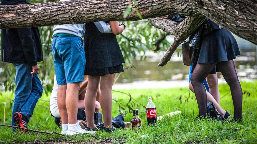 Vietos: neretai jaunimas girtauti renkasi parkuose ir skveruose.