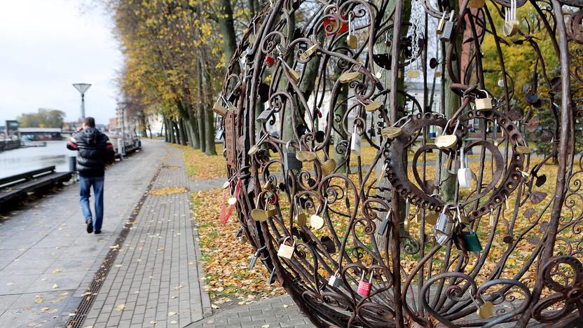 Tradicija: spynų ant  "Meilės medžio" gausėja, tačiau jų vis dar yra ir ant Biržos tilto.