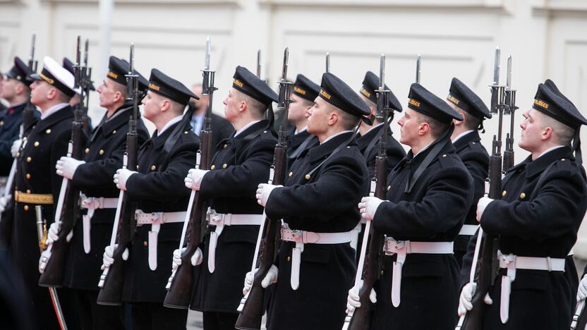 Oficiali JAV gynybos sekretoriaus pasitikimo ceremonija