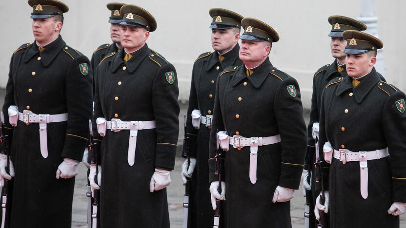 Oficiali JAV gynybos sekretoriaus pasitikimo ceremonija