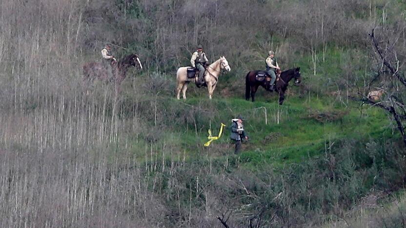 Vieta, kur sudužo legendinio krepšininko K. Bryanto sraigtasparnis