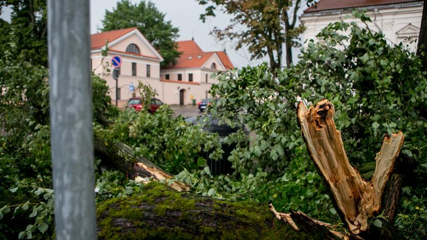 Po alinančios kaitros Kauną nuplovė liūtis