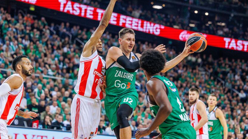 Eurolyga: Kauno „Žalgiris“  –  Belgrado „Crvena Zvezda“ 79:74