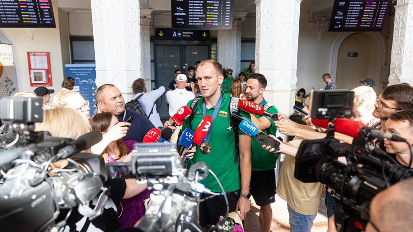 Paryžiaus olimpinių žaidynių dalyvių sutikimas Vilniuje