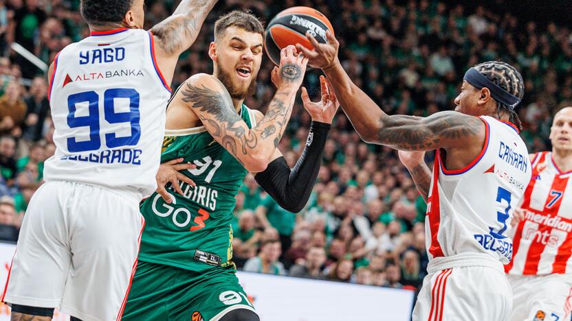 Eurolyga: Kauno „Žalgiris“ – Belgrado „Crvena Zvezda“ 86:84