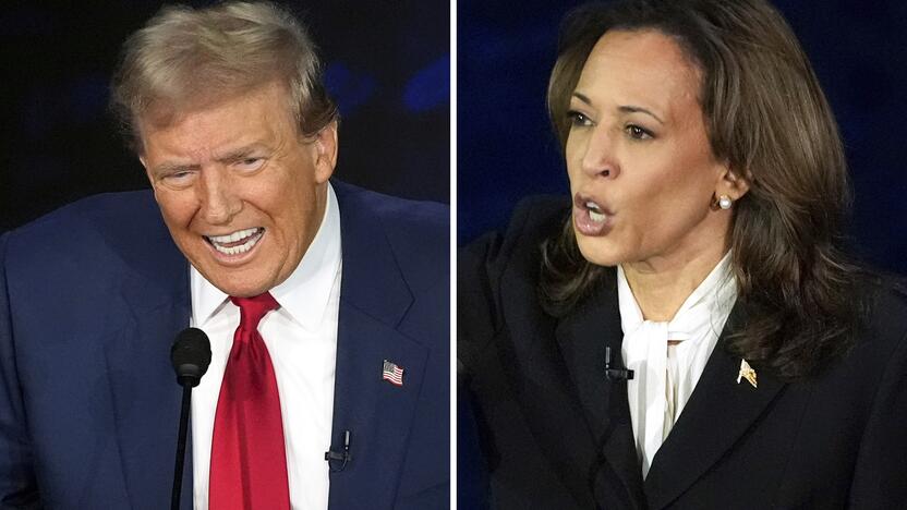 Donaldas Trumpas ir Kamala Harris 