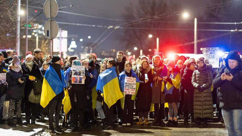  Ukrainos palaikymo mitingas prie Vokietijos ambasados