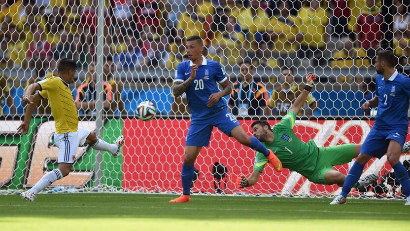 Pasaulio futbolo čempionatas: Kolumbija - Graikija