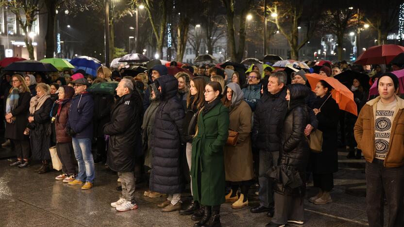 Protestas prieš „Nemuno aušros“ įtraukimą į valdančiąją koaliciją Kaune