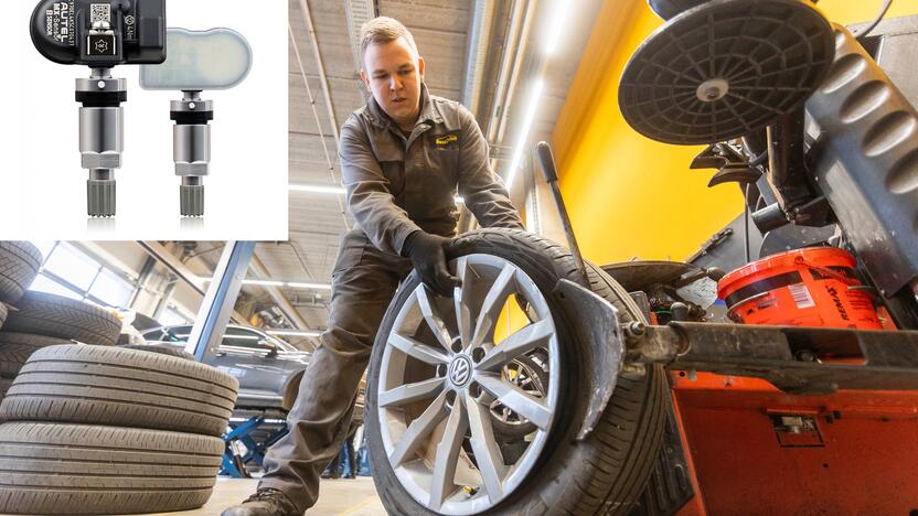 Dėmesys: keičiant padangas svarbu nepažeisti TPMS jutiklių.