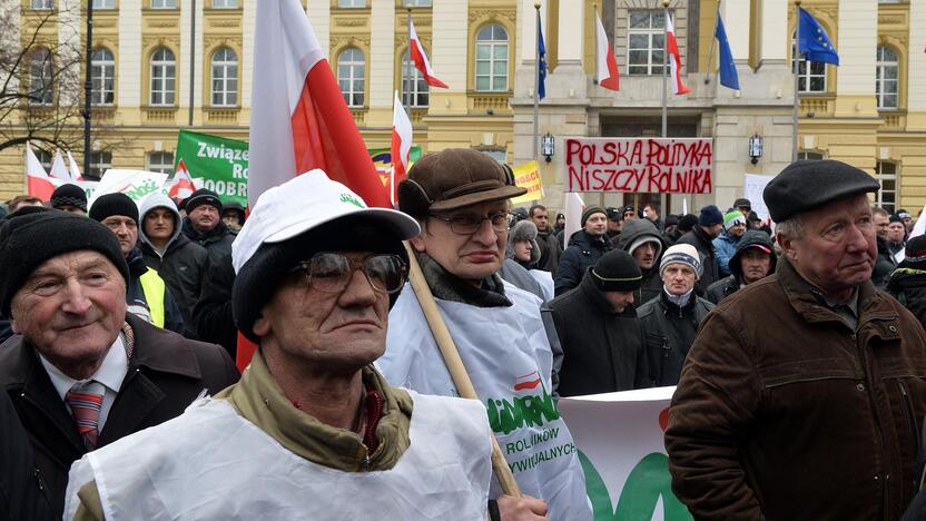 Lenkijos ūkininkai šturmavo Varšuvą