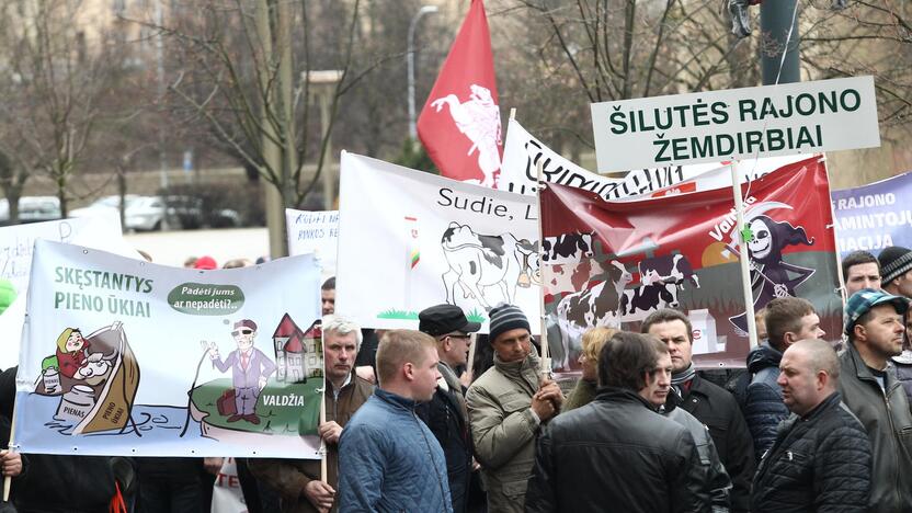 Pieno gamintojų protesto akcija