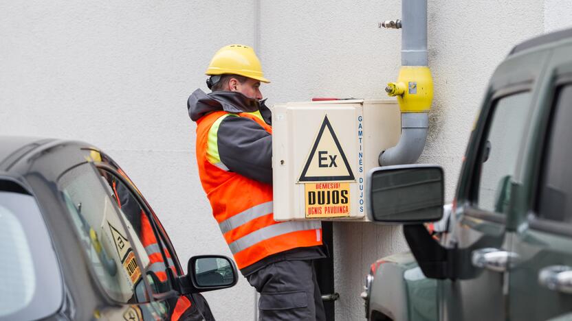 Avarinės tarnybos pratybos dėl dujų nuotėkio