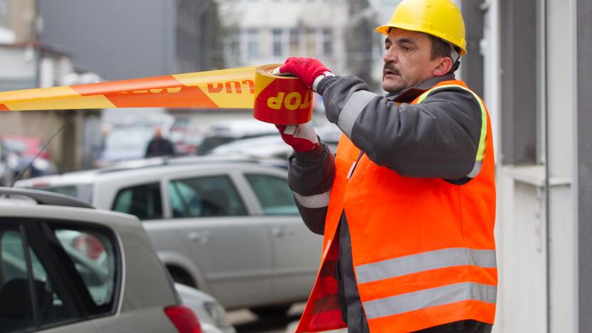 Avarinės tarnybos pratybos dėl dujų nuotėkio