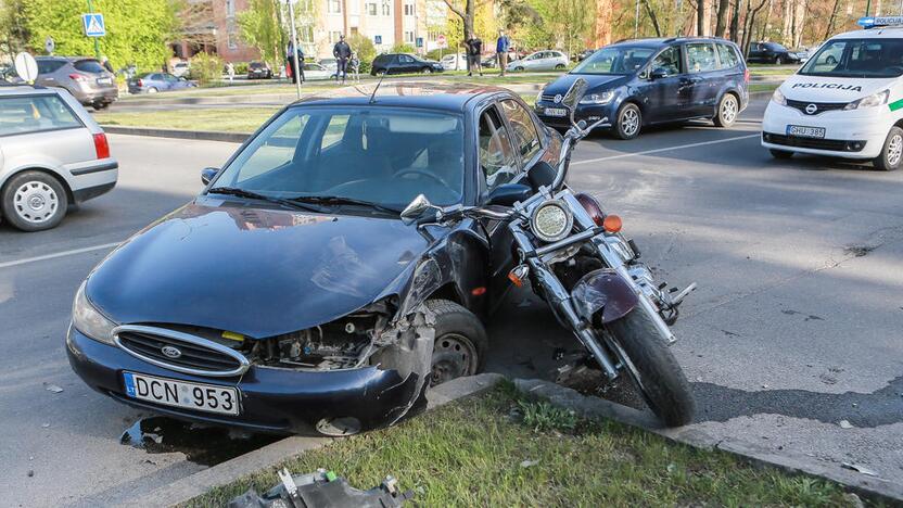 Autoįvykiuose dalyvavo motociklai