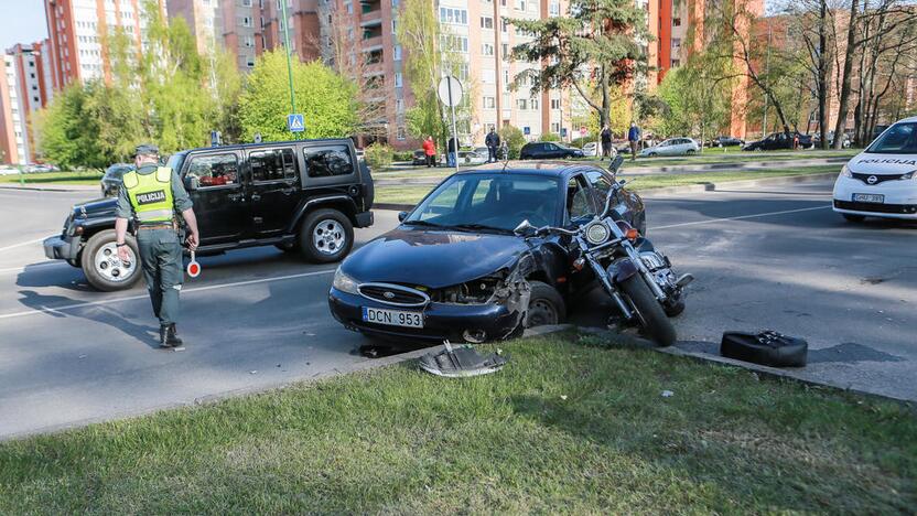 Autoįvykiuose dalyvavo motociklai