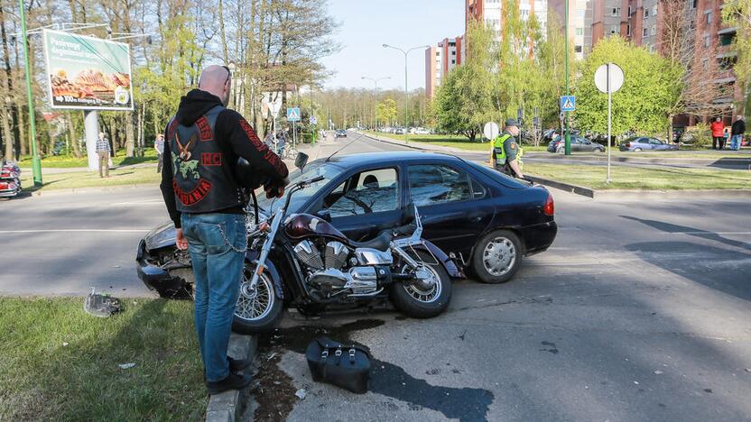 Autoįvykiuose dalyvavo motociklai