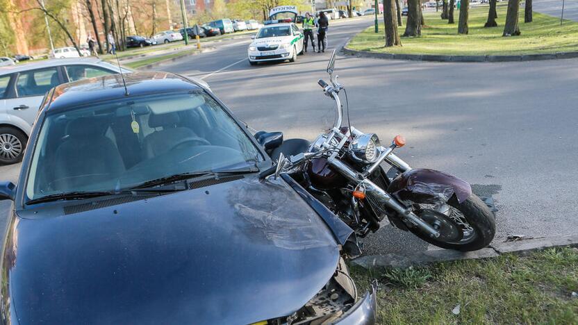 Autoįvykiuose dalyvavo motociklai