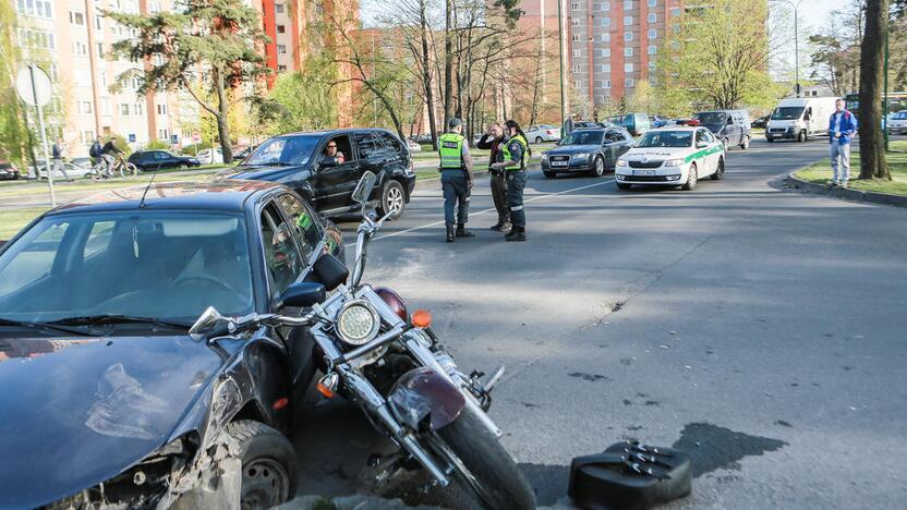 Autoįvykiuose dalyvavo motociklai