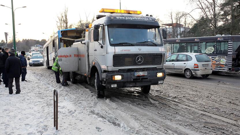 Kaktomuša susidūrė keleiviniai autobusai