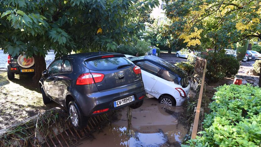 Prancūzijos Žydrajame Krante – potvyniai