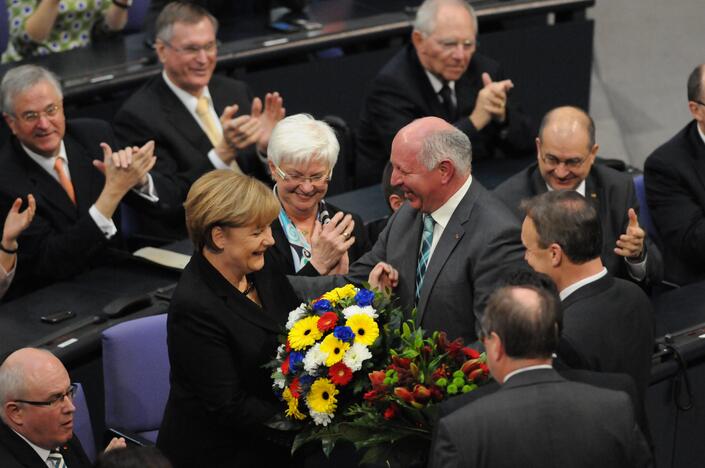 Vokietijos parlamentas oficialiai išrinko A. Merkel kanclere trečiai kadencijai