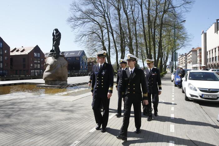 Pratybų "Baltic Fortress" karinių laivų vadai Klaipėdoje