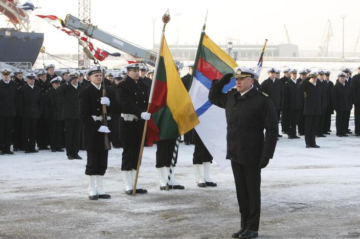 "Pakrikštytas" naujas karo laivas