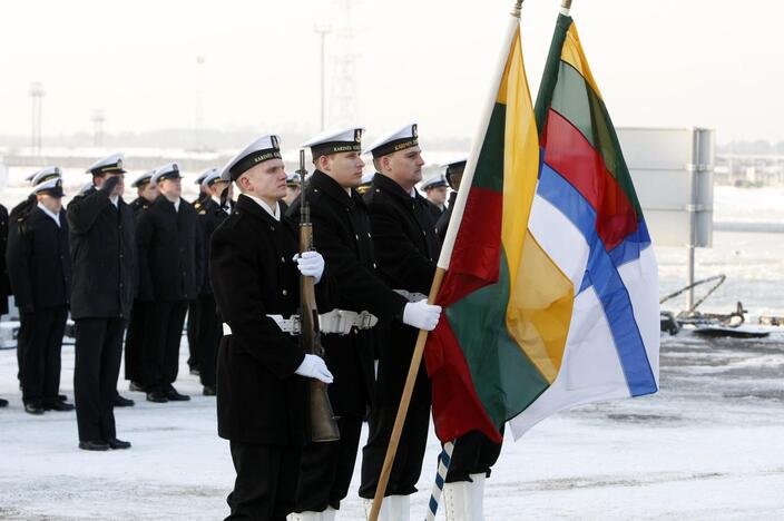 "Pakrikštytas" naujas karo laivas