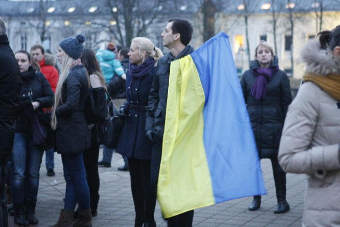 Klaipėdiečiai surengė Ukrainos palaikymo akcija