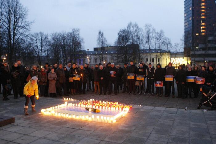 Klaipėdiečiai surengė Ukrainos palaikymo akcija