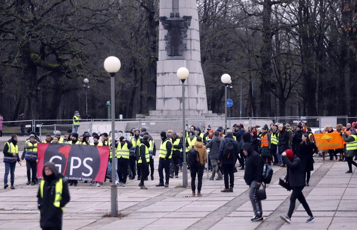 S. Dariaus ir S. Girėno stadioną stačiusių turkų protesto akcija