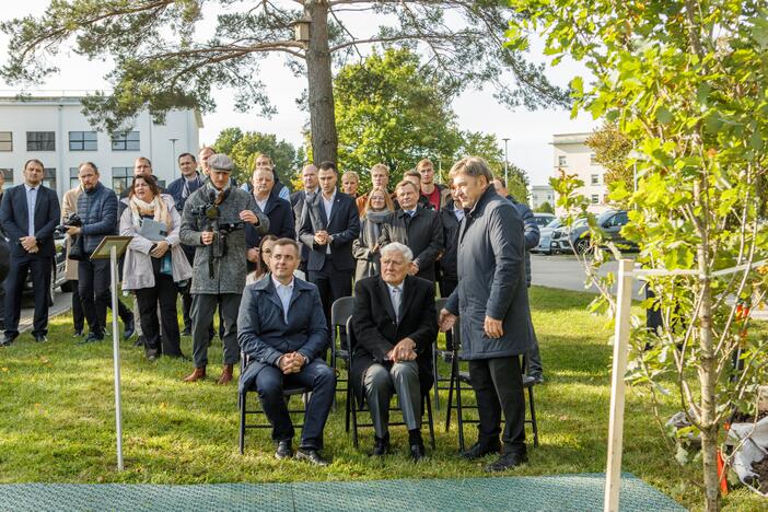 Prie Prezidento Valdo Adamkaus sporto centro šaknis įleido ąžuolai