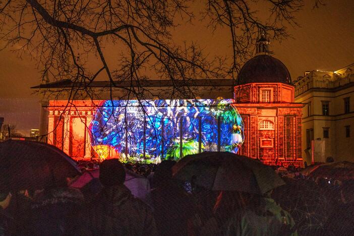 3D pasaka ant Vilniaus katedros sienos