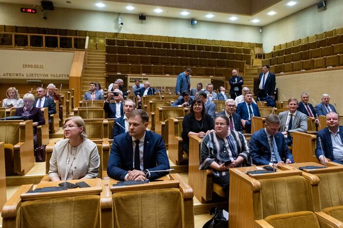 Opozicijos protestas: dirba kitoje salėje