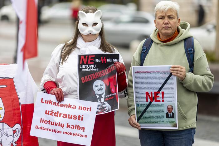 Protesto akcija prieš nacionalinių mokyklų uždarymą Baltarusijoje