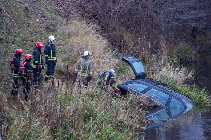 Į upę ties Grigiškėmis įlėkė automobilis