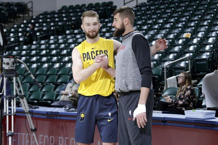 Jonas Valančiūnas ir Domantas Sabonis