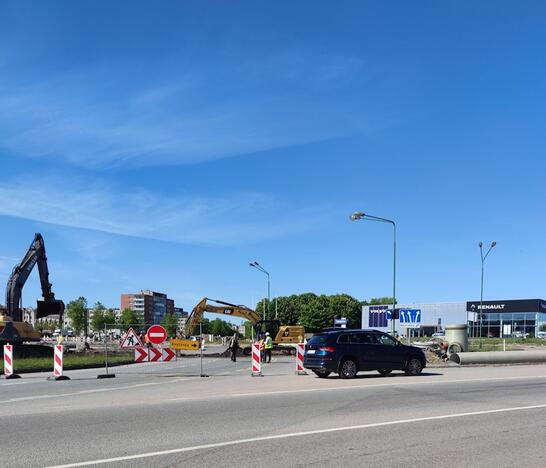 Įspėjimas: iki savaitės pabaigos bus uždaryta dalis Baltijos prospekto ir Šilutės plento žiedinės sankryžos.