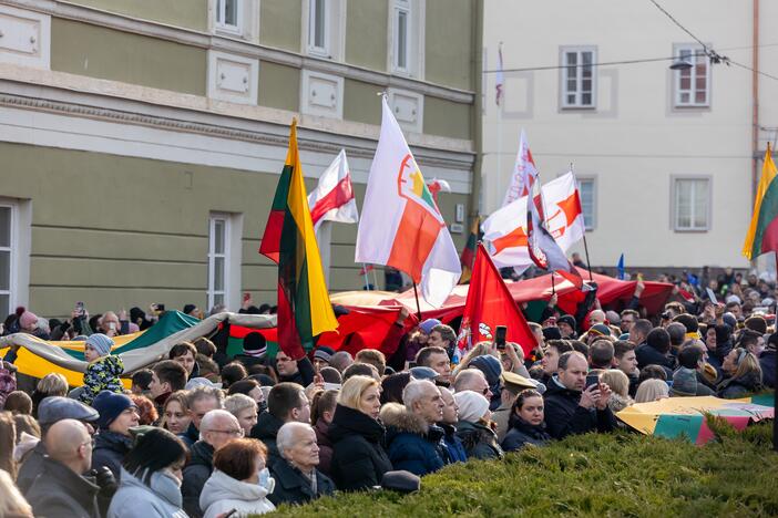 S. Daukanto aikštėje – Baltijos valstybių vėliavų pakėlimo ceremonija