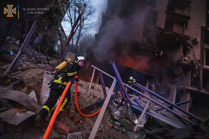 Kyjivo meras: per Rusijos smūgį JT vadovo vizito metu žuvo vienas žmogus