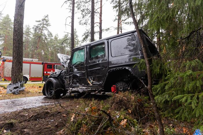 „Mercedes-Benz“ avarija Nemenčinės plente 