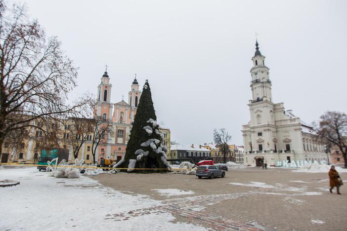 Kaunas atsisveikina su Kalėdų egle