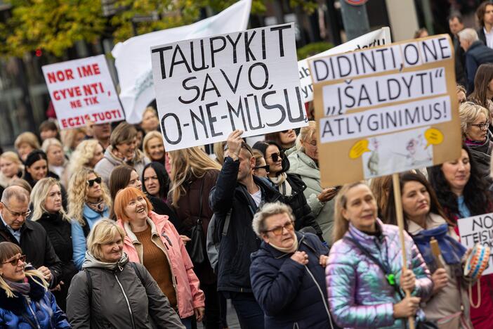 Mitinguotojai: mūsų atlyginimas yra pasityčiojimas iš žmogaus