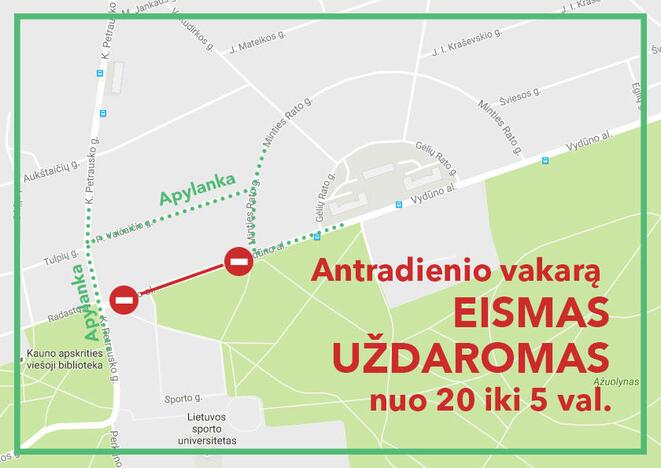 Vydūno alėjoje bus ribojamas eismas 