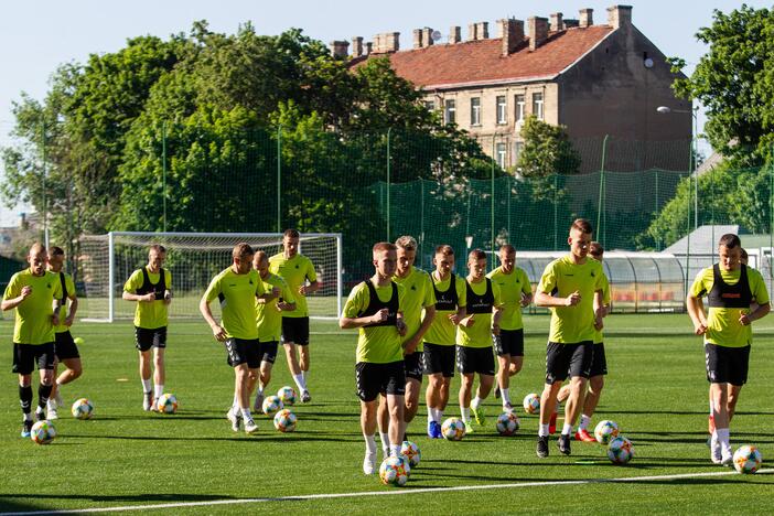 Lietuvos futbolo rinktinės treniruotė