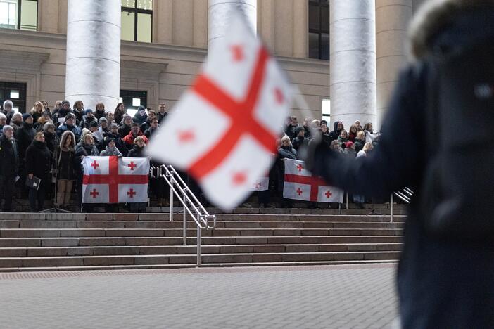 Protestuojančių kartvelų palaikymo akcija Vilniuje