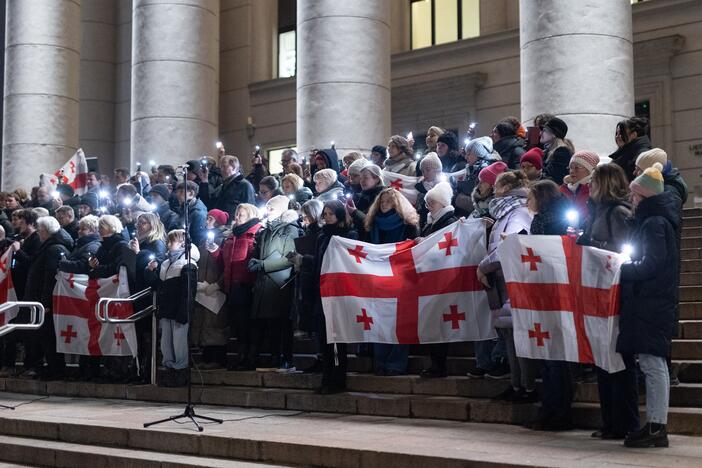 Protestuojančių kartvelų palaikymo akcija Vilniuje