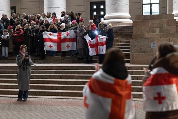 Protestuojančių kartvelų palaikymo akcija Vilniuje