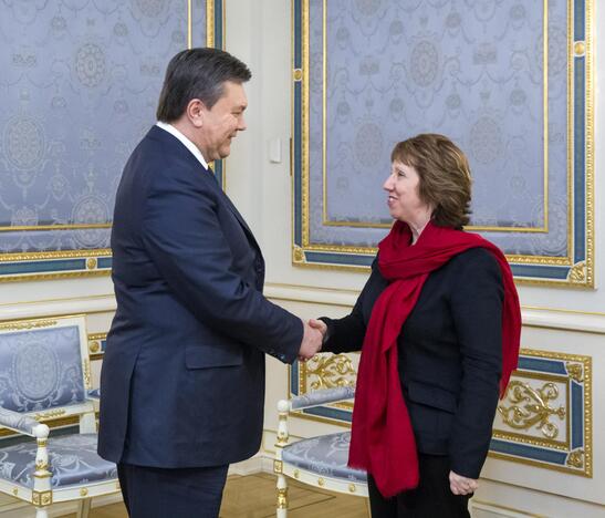 Viktoras Janukovyčius susitiko su Catherine Ashton